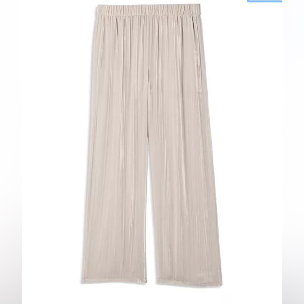 NWT Eileen Fisher Wide Leg Crushed Velvet Ankle Pants (size M) - Picture 4 of 10